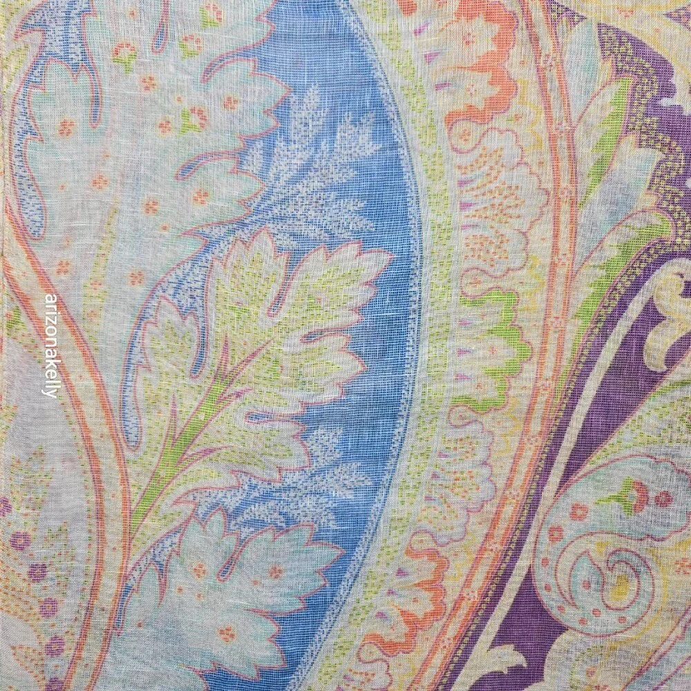 NWT Brooks Brothers Linen & Silk Oblong Scarf Lightweight Pastel